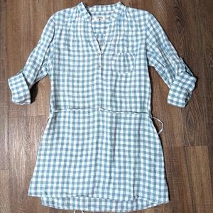 Laven European Linen Plaid Tunic, Women's Medium